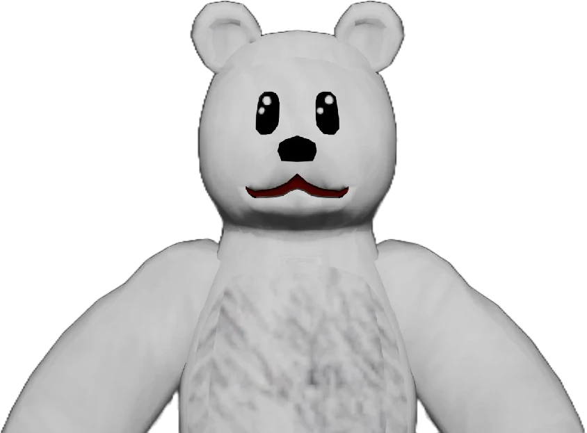 The PolarChase player: a white polar bear peeking over a snowbank